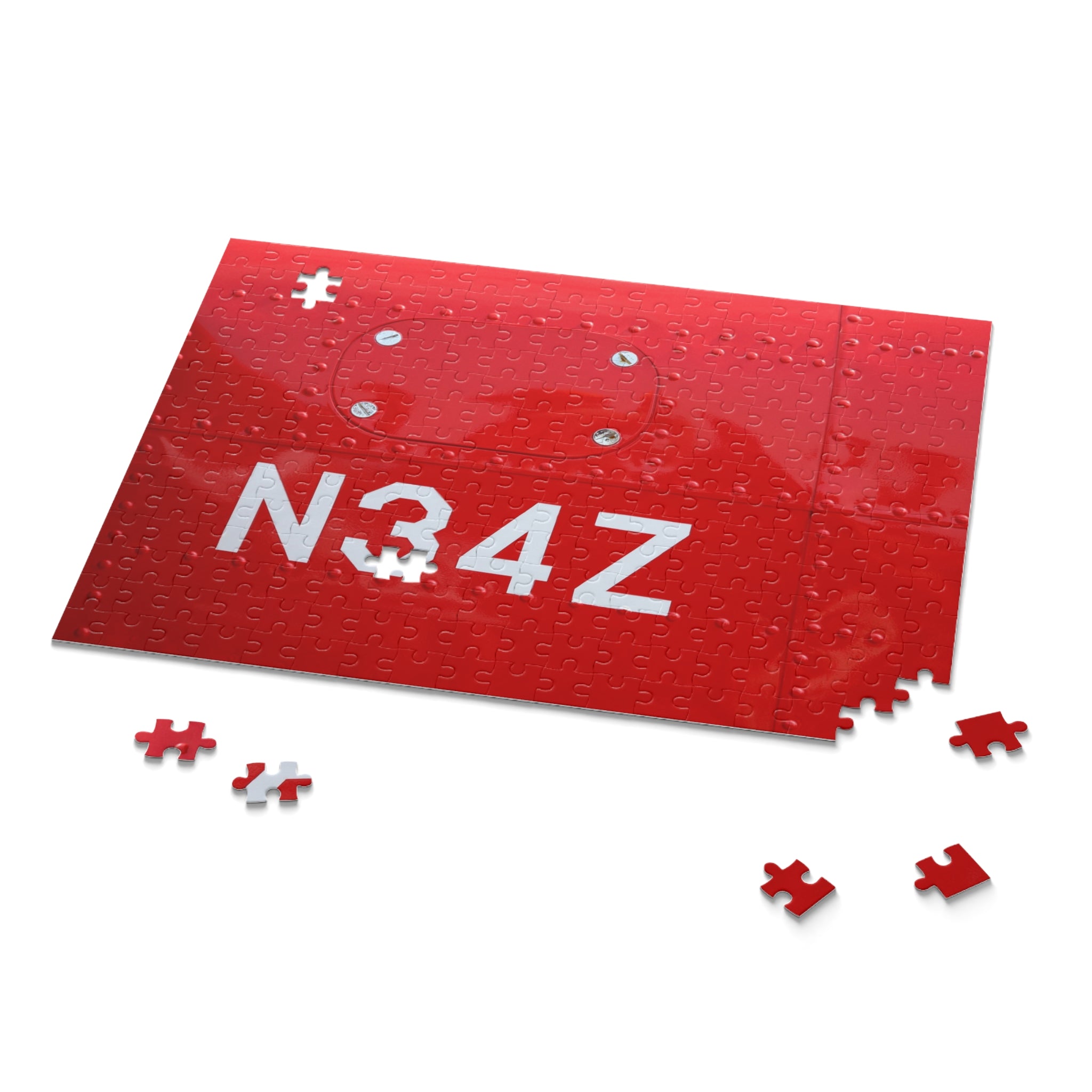 Red puzzle with 'N34Z' on a white background
