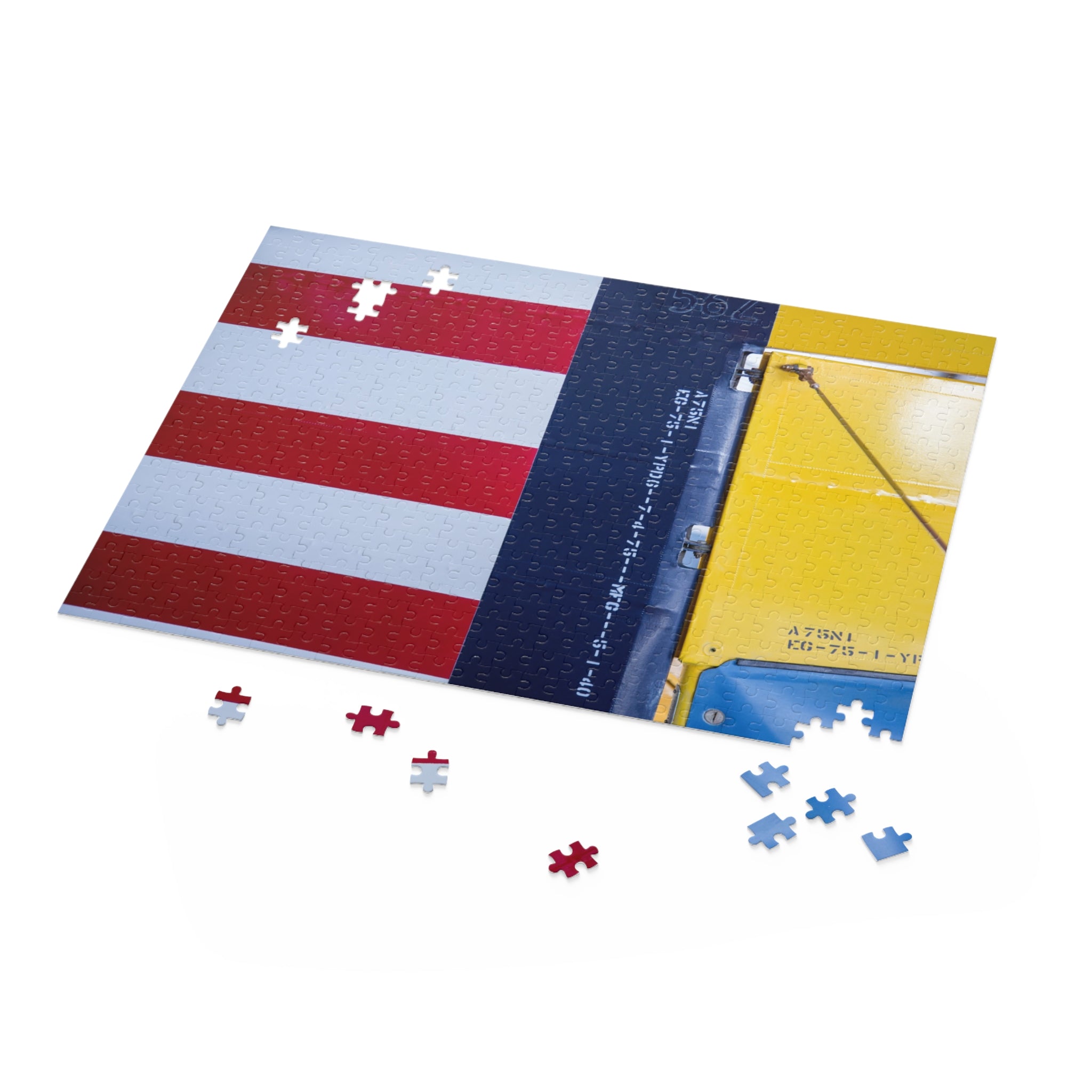 Puzzle with American flag design on a white background
