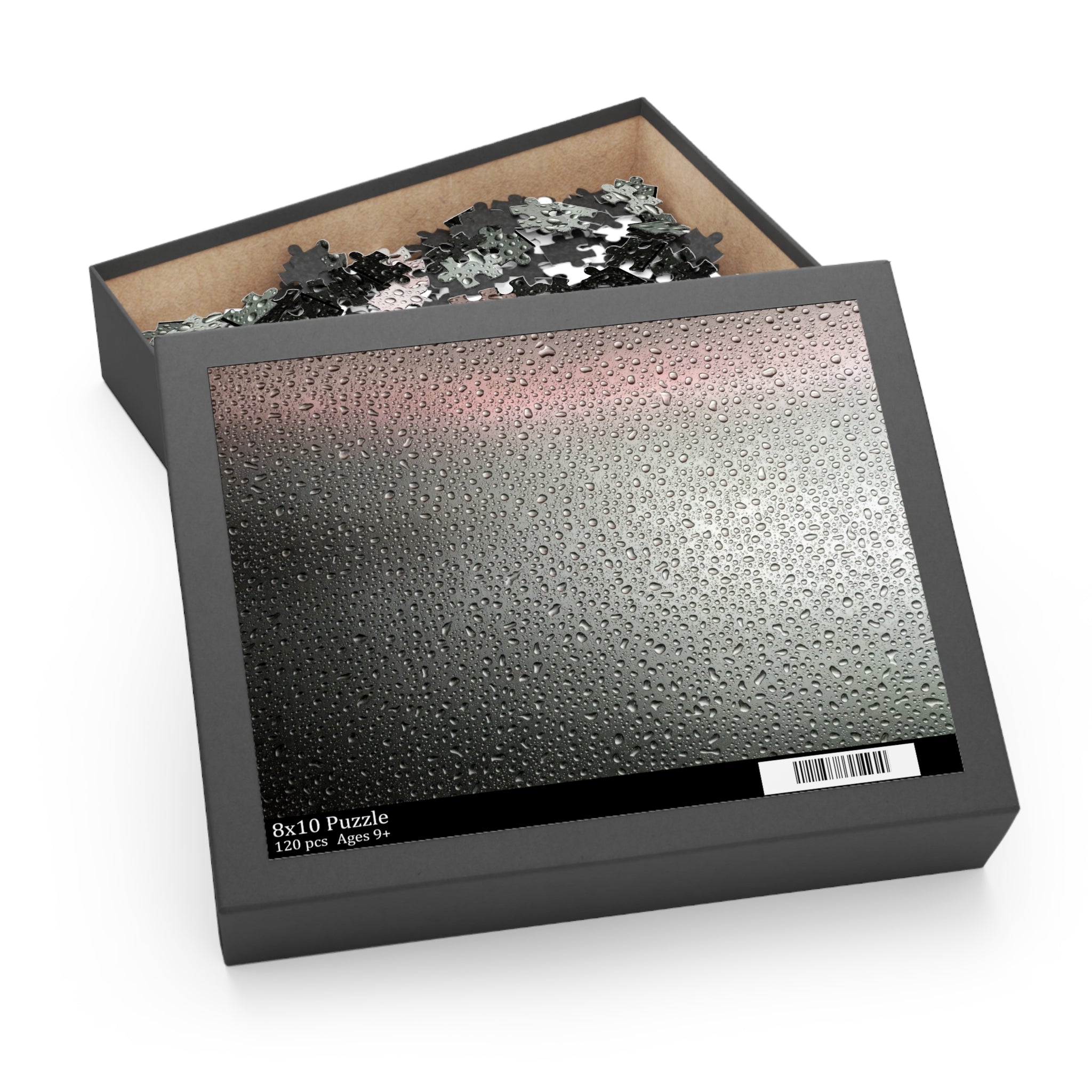 Puzzle box with a puzzle inside on a white background