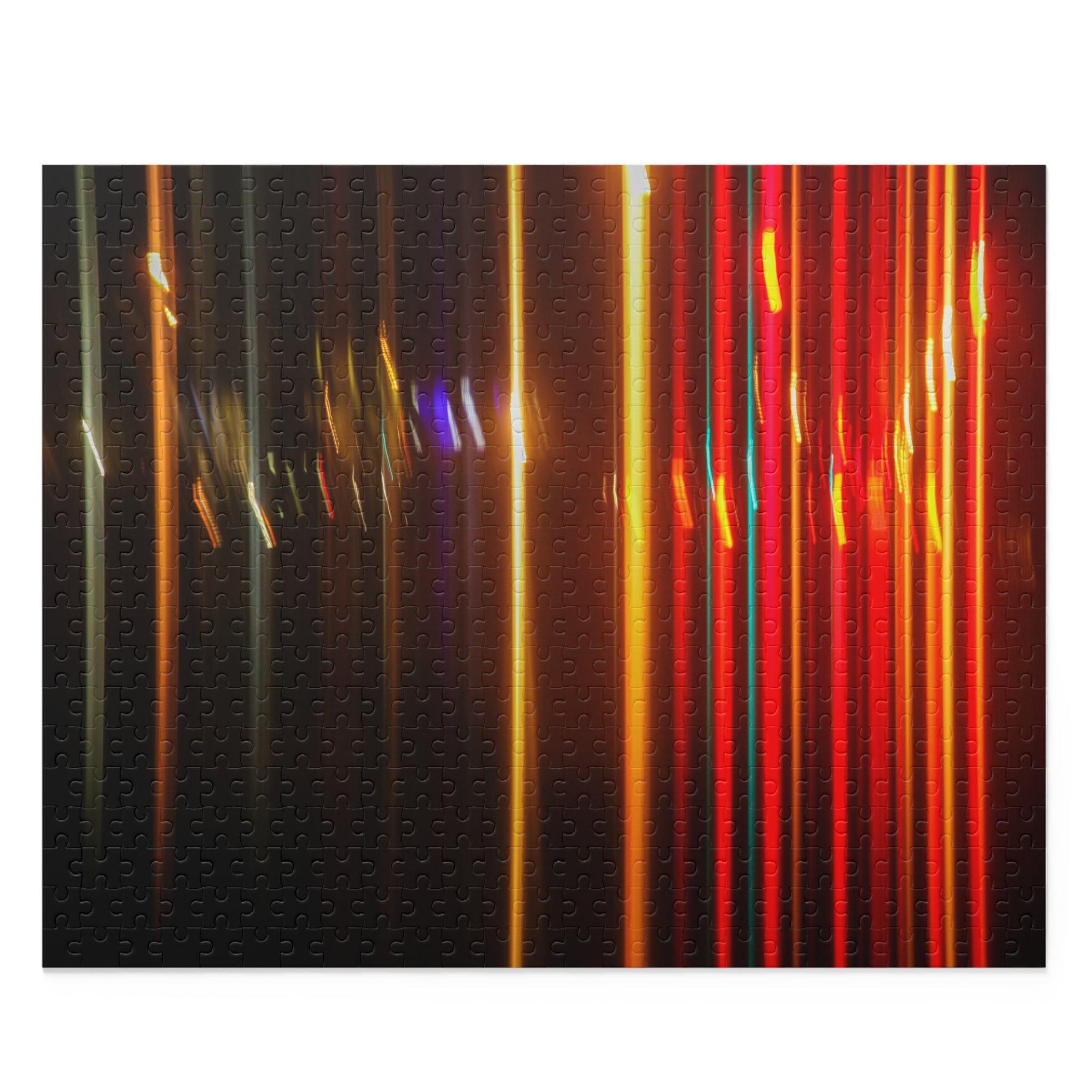 Colorful abstract light streaks on a dark background
